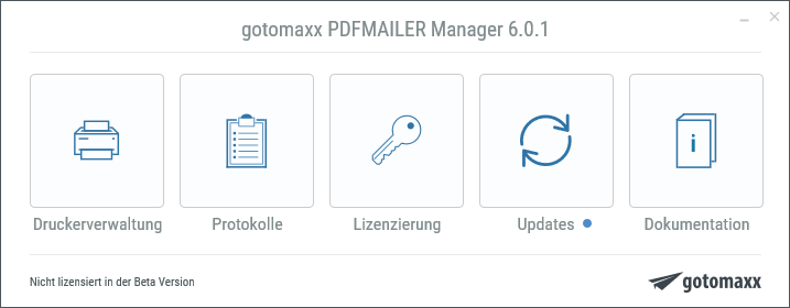 PDFMAILER Update-Hinweis