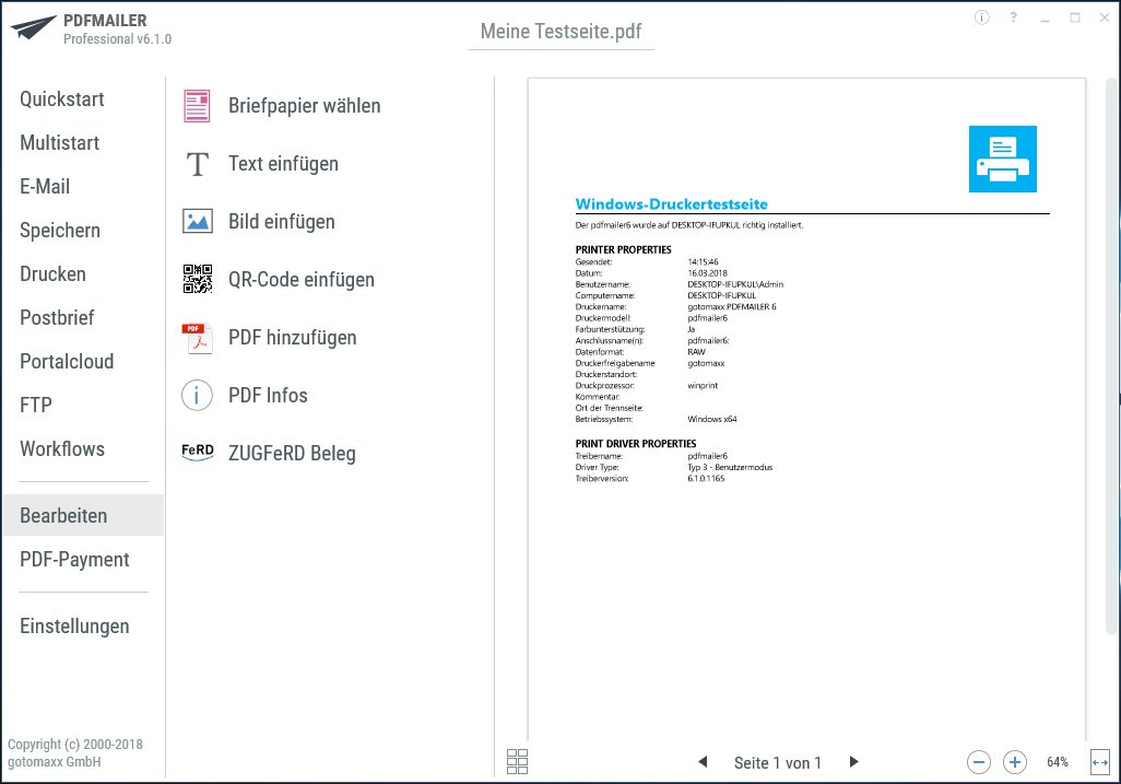 PDFMAILER PDF Bearbeiten