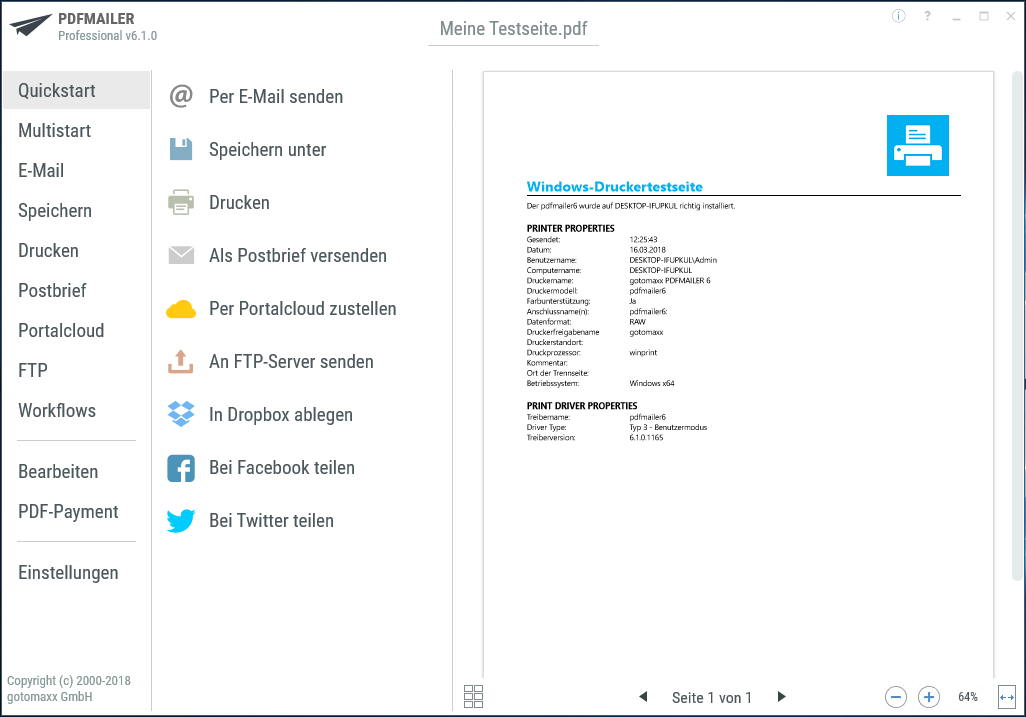 PDFMAILER Quickstart