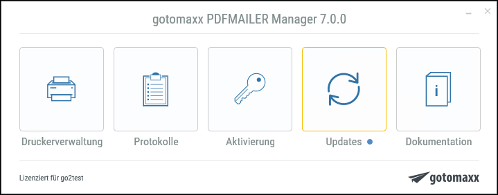 PDFMAILER Update-Hinweis