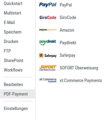 Auswahl PDF-Payment-Anbieter