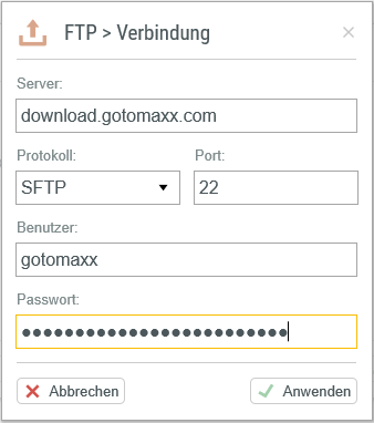 Neue FTP-Verbindung