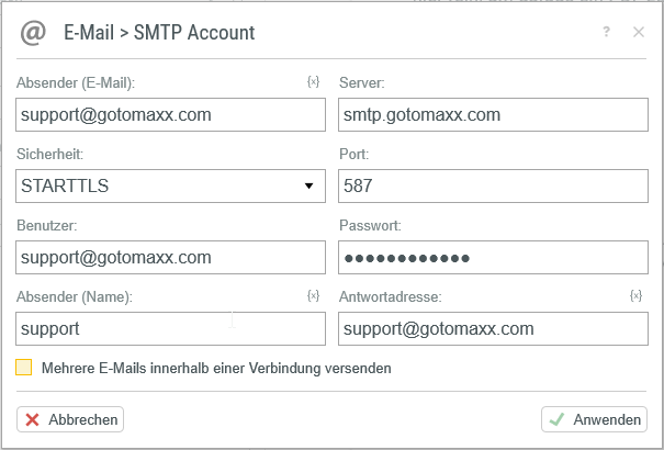 SMTP- Profil