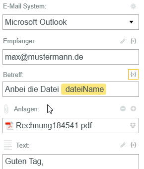 PDFMAILER Variable
